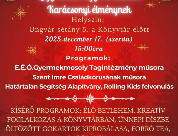 Jósavárosi Advent: közösségi ünnepvárás programokkal és vendéglátással