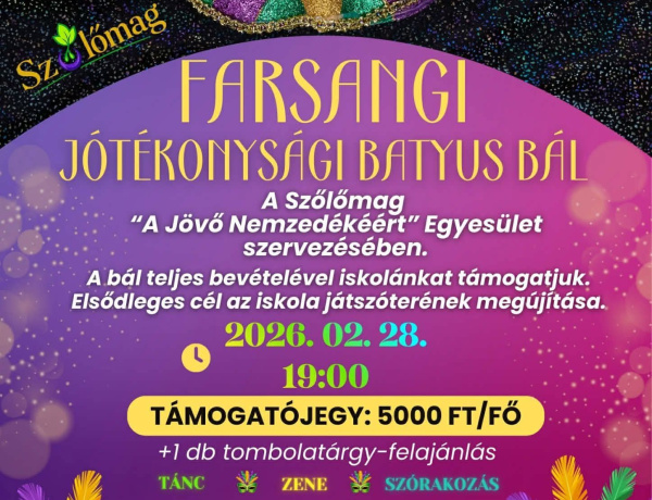 Farsangi jótékonysági batyus bált szerveznek Nyírszőlősön az iskola támogatására