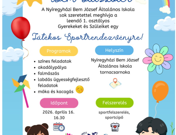 Játékos sportfoglalkozással várja az ovisokat a Bem iskola