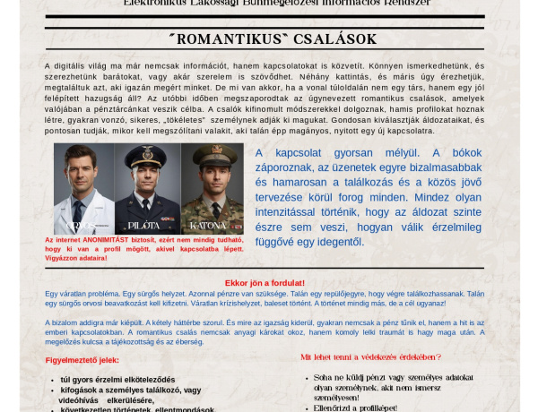 A romantikus csalások veszélyére figyelmeztet a rendőrség