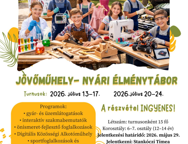 Ingyenes nyári élménytábort szervez a Nyíregyházi Szakképzési Centrum