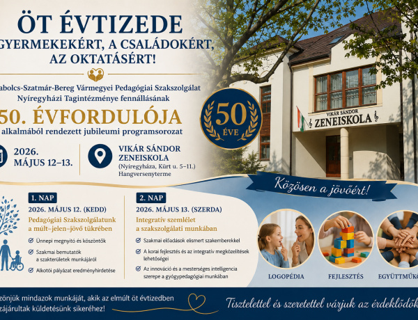  Ötvenéves jubileumát ünnepli a nyíregyházi pedagógiai szakszolgálat