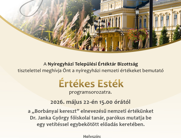 A „Borbányai kereszt” kerül az Értékes Esték programsorozat középpontjába