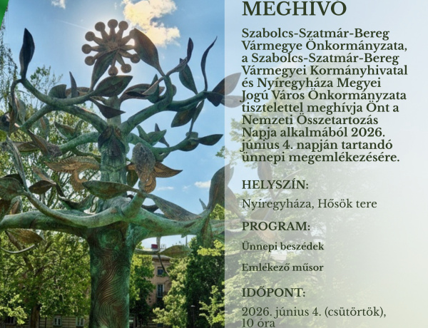 Nemzeti összetartozás napi megemlékezést tartanak Nyíregyházán