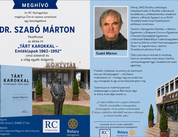 Dr. Szabó Márton lesz az RC Nyíregyháza vendége június elején