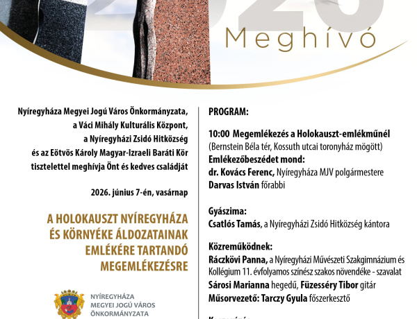 A holokauszt nyíregyházi és környékbeli áldozataira emlékeznek vasárnap