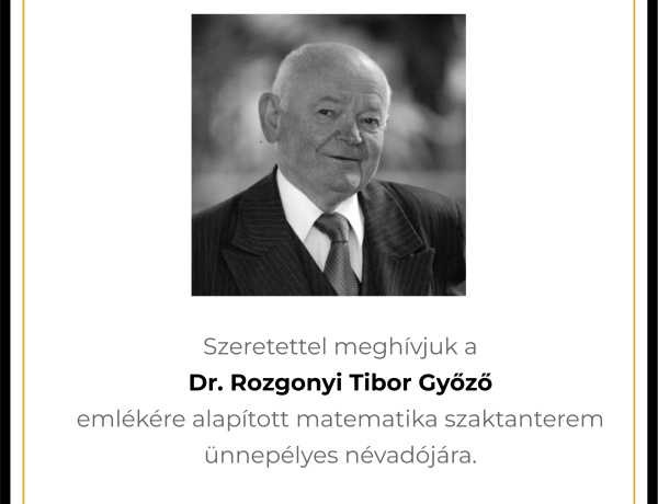 A Nyíregyházi Egyetem dr. Rozgonyi Tibor Győzőről nevezi el matematikai szaktantermét