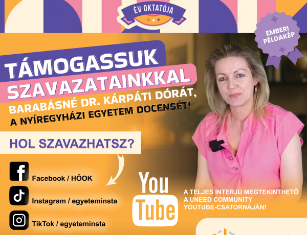 Ismét a hazai felsőoktatás legjobbjai között a Nyíregyházi Egyetem oktatója