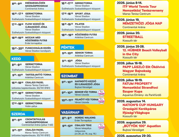 A hőség miatt változik a Mozdulj Nyíregyháza! programja