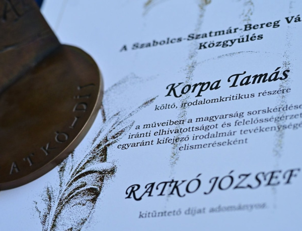 Ratkó József-díj – Korpa Tamás költő kaphatta idén a neves elismerést
