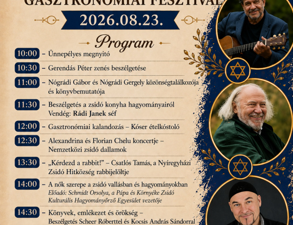Zsidó Gasztronómiai Fesztivál Nyíregyházán – Ízek, hagyományok, könyvek és koncertek várják a közönséget
