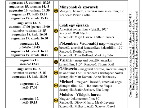 Mozizz Nyíregyházán! – Izgalmas filmekkel vár a Krúdy Gyula Art Mozi