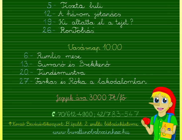 Mesés szeptember a Korzóban – Nyolc előadással várja a családokat a Burattino Bábszínház