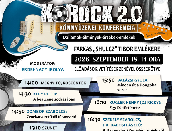 KoRock 2.0 – Dallamok, élmények és emlékek - könnyűzenei konferenciával tisztelegnek Farkas „Shulcz” Tibor előtt