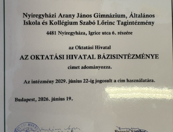 Rangos elismerés Sóstóhegyen – Az Oktatási Hivatal Bázisintézménye lett a Szabó Ökoiskola