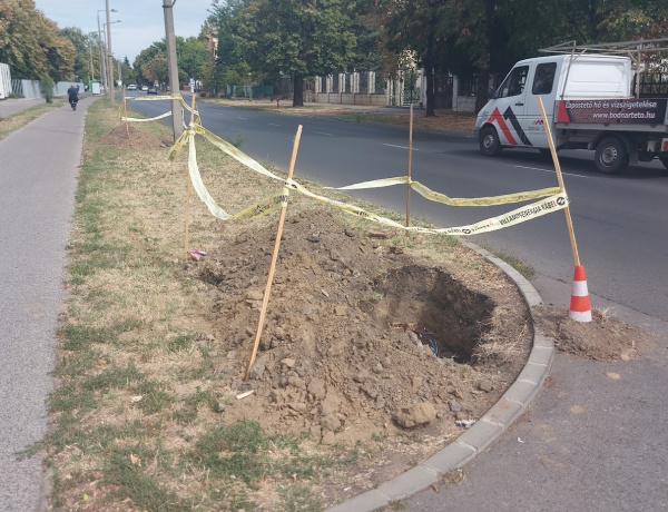A közvilágítási oszlopok hibáit javítják a Sóstói úton