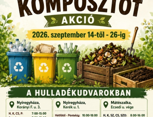 Hulladékért komposzt – Két héten át várják a lakosságot a hulladékudvarokban