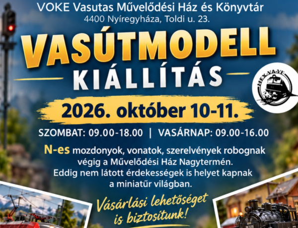Vasútmodell-kiállítás Nyíregyházán – Két napon át robognak a miniatűr szerelvények