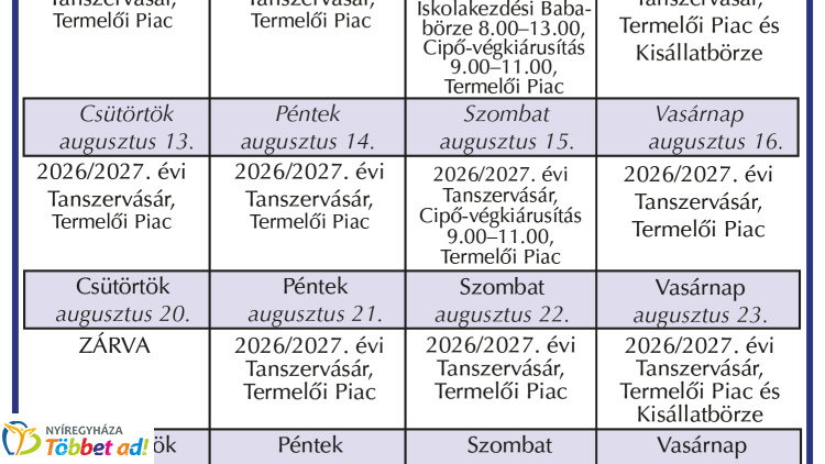 Augusztusban is várja a vásárlókat a Kertvárosi Esély Piac – Tanszervásár, termelői piac és különleges programok is lesz