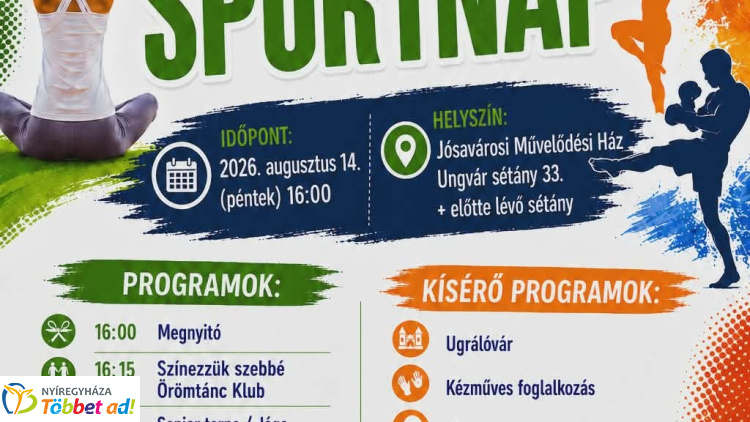 Jósavárosi Sportnap -  Mozgással, bemutatókkal és családi programokkal várják az érdeklődőket