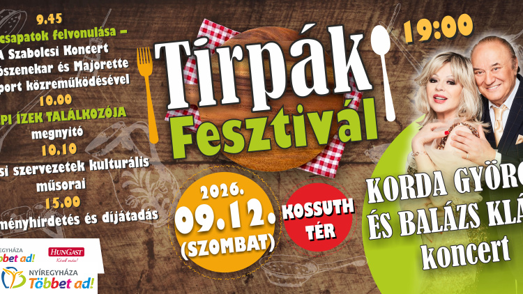 Tirpák Fesztivál 2026 – Ízek, kultúra és zene Nyíregyházán