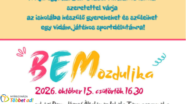 Játékos sportdélutánra várják a leendő elsősöket a Bem Iskolában