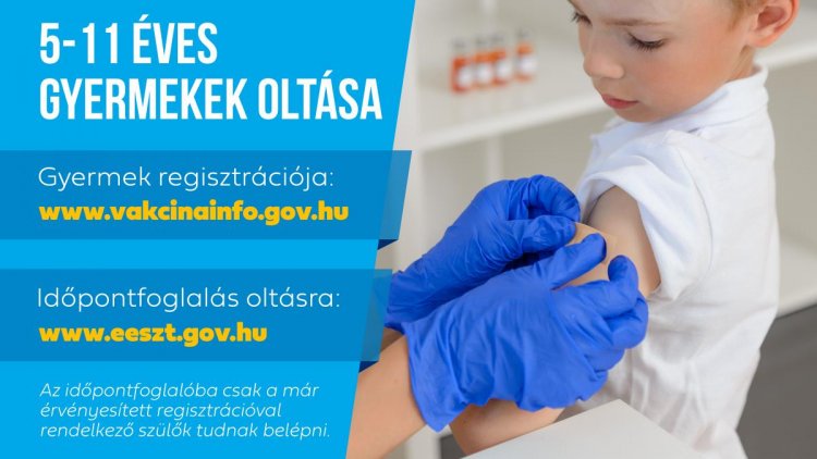 Folyamatosan nyitva a regisztráció és az időpontfoglaló az 5-11 éves gyermekek oltásához