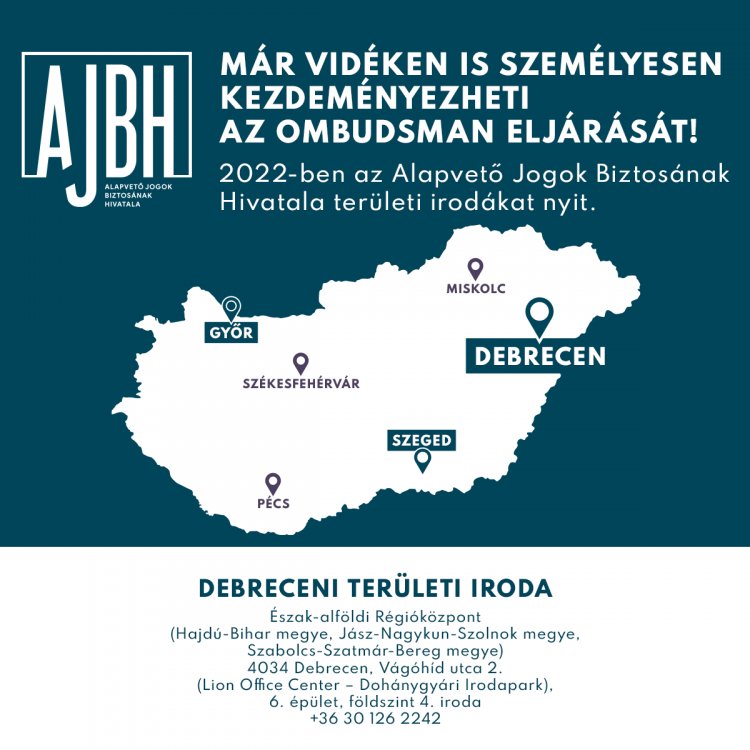 Területi irodákat nyit az Alapvető Jogok Biztosának Hivatala
