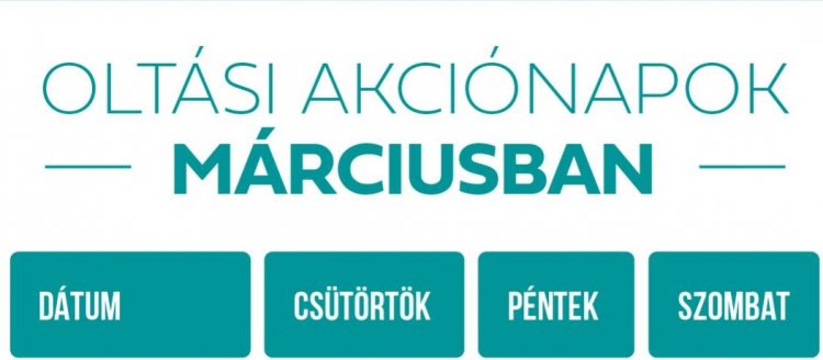 Márciusban is minden csütörtökön, pénteken és szombaton oltási akció
