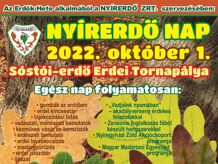 A XXVI. Erdők Hete rendezvénysorozathoz kapcsolódóan két programmal készül a NYÍRERDŐ Zrt. 