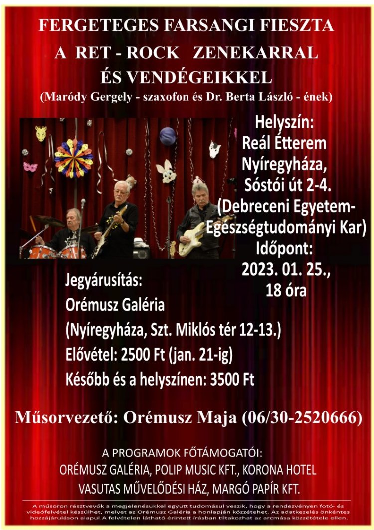 Fergeteges farsangi fieszta – Ret-Rock, azaz egy új régi banda!