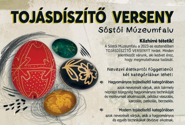 Tojásdíszítő versenyt hirdet a Sóstói Múzeumfalu
