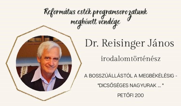 A bosszúállástól a megbékélésig – A Református esték következő vendége dr. Reisinger János irodalomtörténész