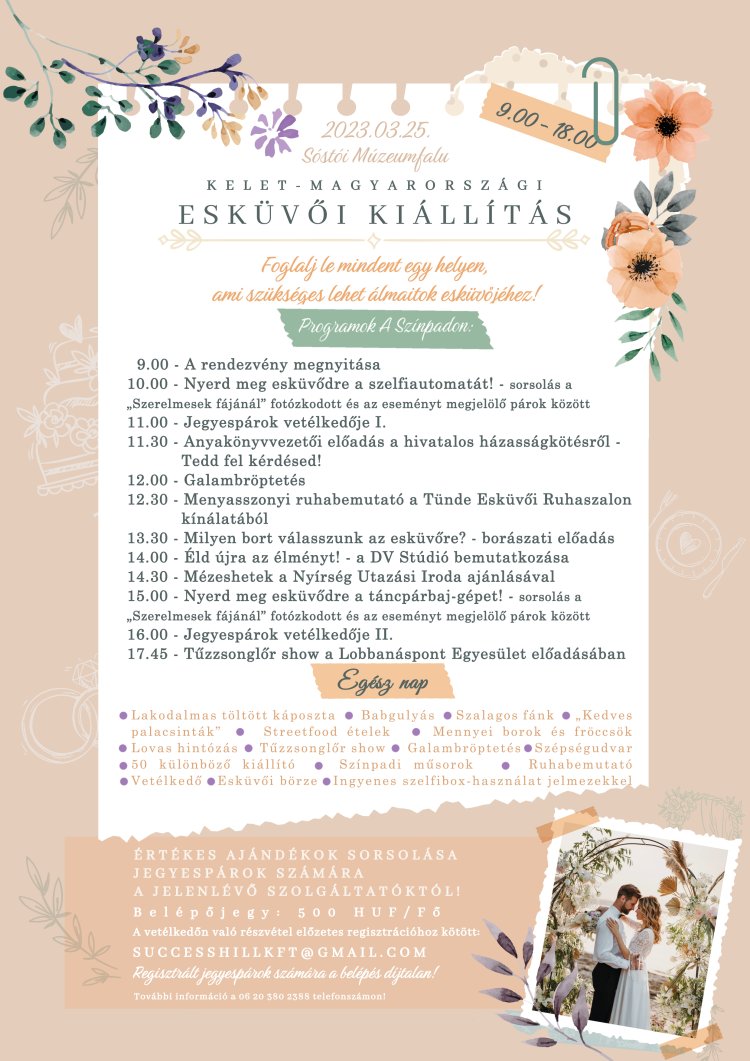Kelet-Magyarországi Esküvői Kiállítás a Sóstói Múzeumfaluban