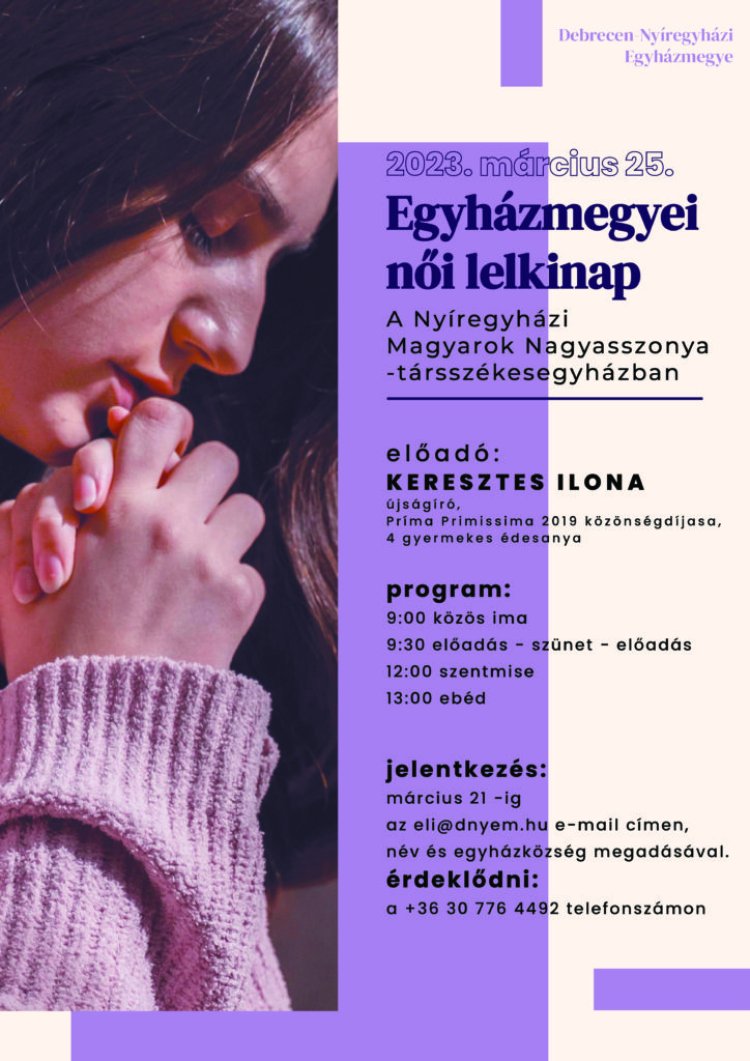 Egyházmegyei Női Lelkinapot szerveznek Nyíregyházán