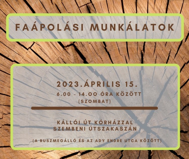 Faápolási munkálatokra számíthatnak szombaton a Kállói út kórházzal szembeni útszakaszán