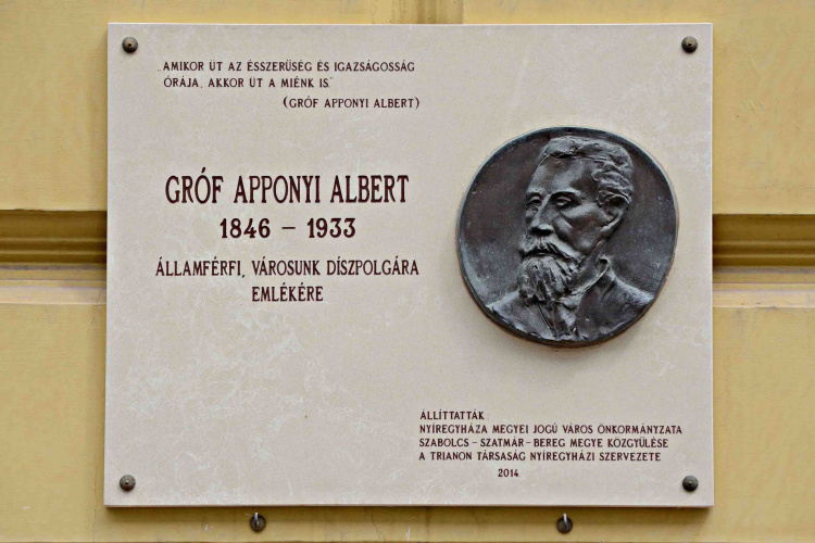 Amiről az utcák mesélnek - 105 éve választotta díszpolgárává Nyíregyháza Apponyi Albertet