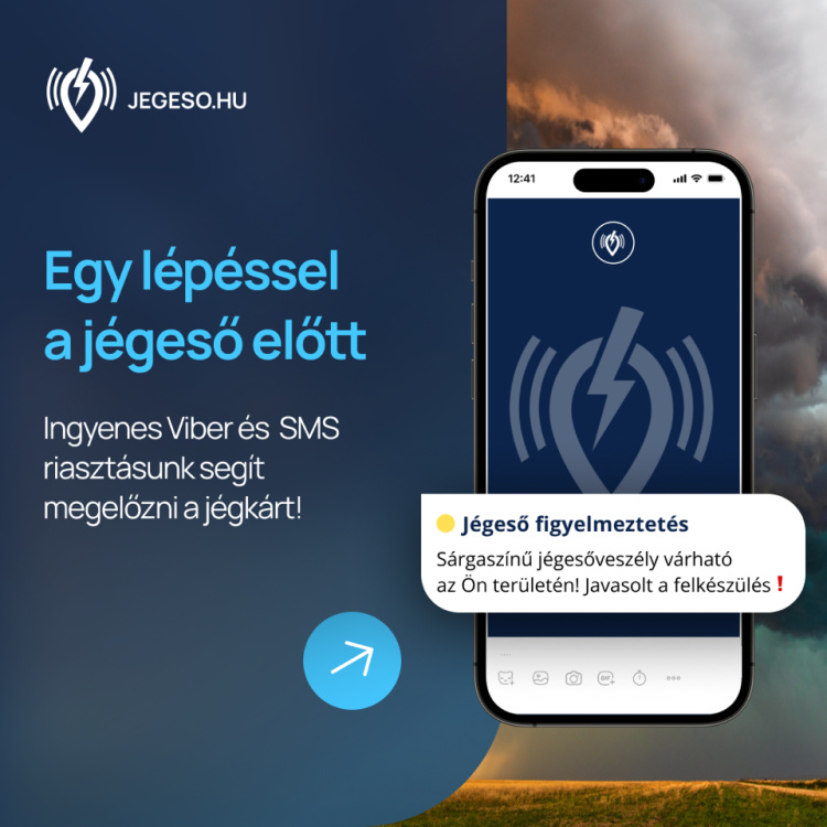 Ingyenes jégeső-riasztással segíti a felkészülést egy új magyar szolgáltatás