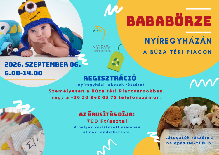 Ismét Bababörzét szervez a NYÍRVV Nonprofit Kft.