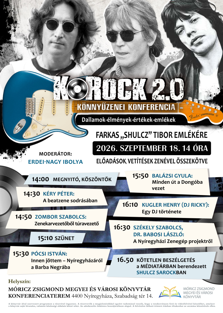KoRock 2.0 – Dallamok, élmények és emlékek - könnyűzenei konferenciával tisztelegnek Farkas „Shulcz” Tibor előtt
