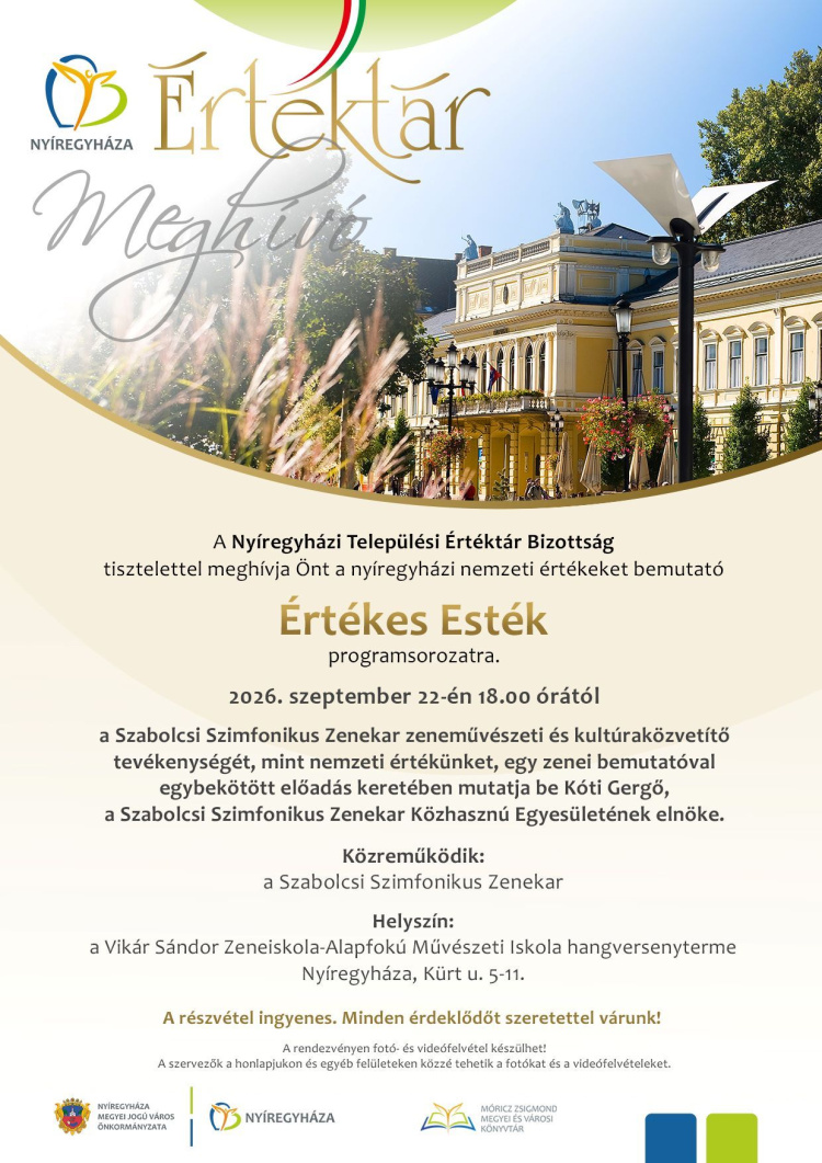 Értékes Esték – A Szabolcsi Szimfonikus Zenekar kerül a középpontba a programsorozat következő állomásán