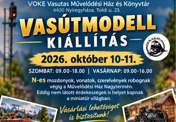 Vasútmodell-kiállítás Nyíregyházán – Két napon át robognak a miniatűr szerelvények