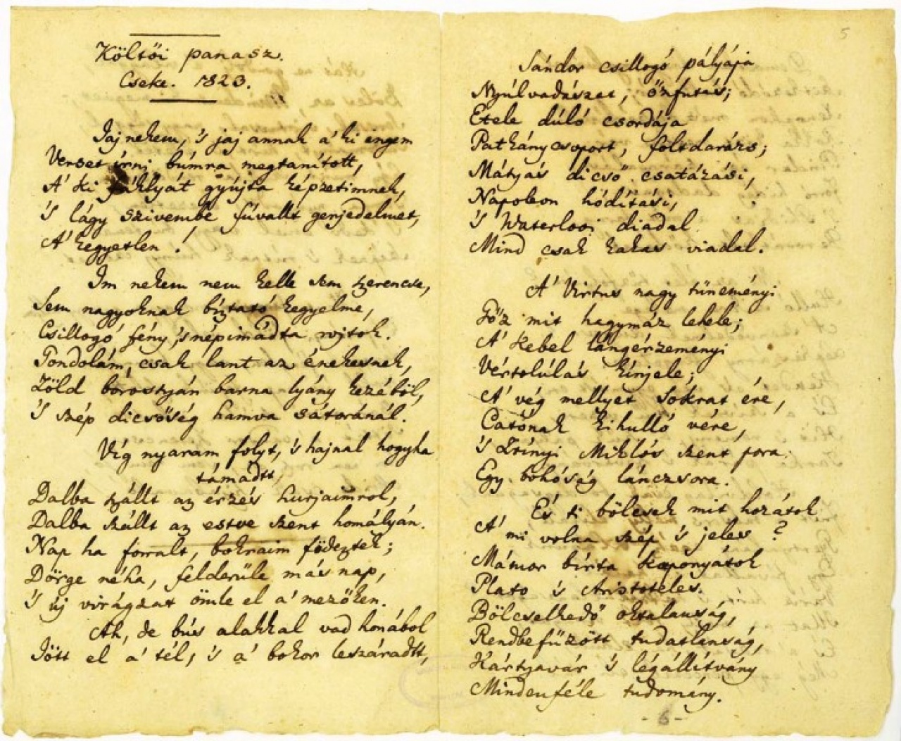 Levelek megsárgult papíron