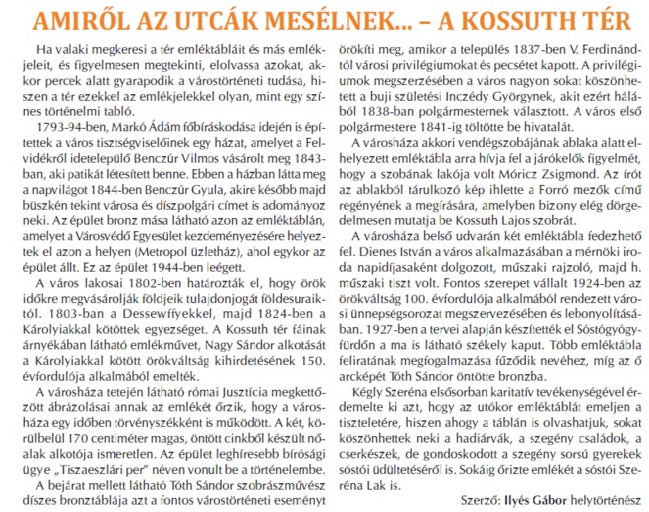 AMIRÕL AZ UTCÁK MESÉLNEK – A KOSSUTH TÉR