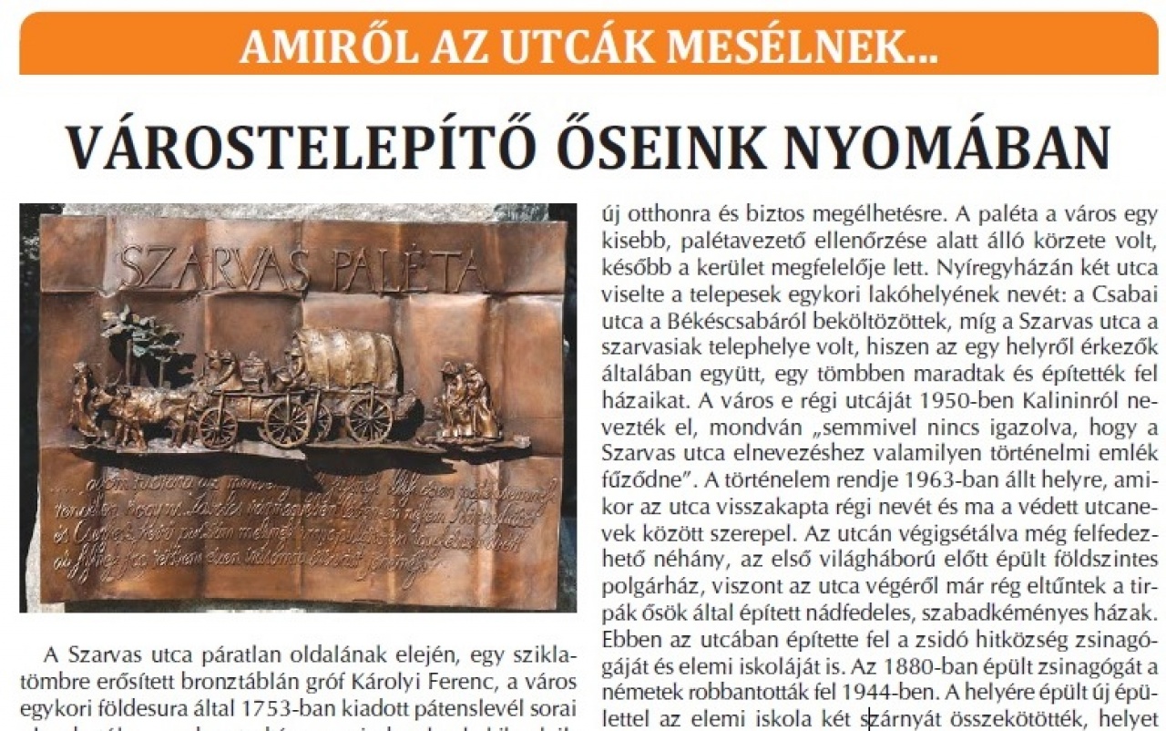 VÁROSTELEPÍTÕ ÕSEINK NYOMÁBAN 