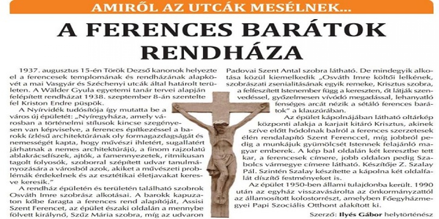 Amiről az utcák mesélnek... - A ferences barátok rendháza