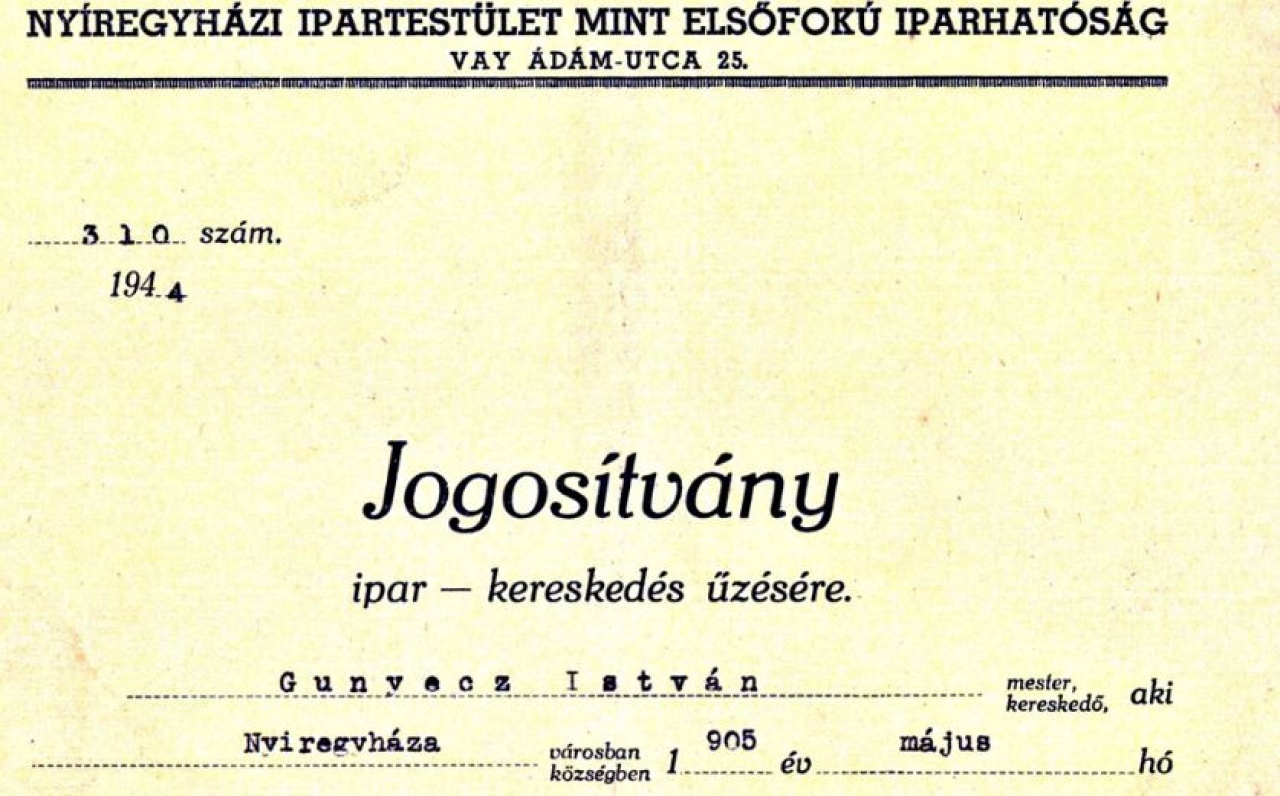 Fejezetek a Nyíregyházi Ipartestület történetéből I.