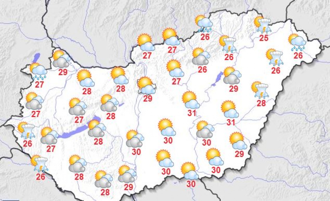 Napos, gomolyfelhős idő