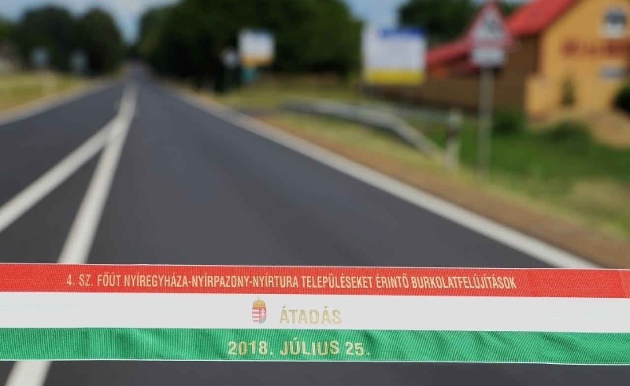 Megújult a 4-es főút közel 4,5 kilométeren Nyíregyháza térségben