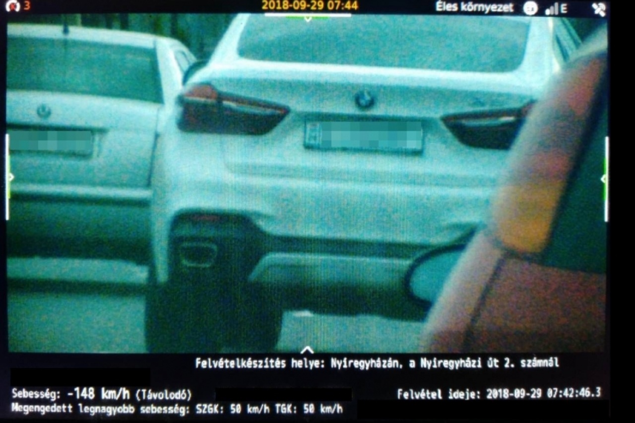Demonstratív ellenőrzések Nyíregyházán – 50 km/h helyett 148 km/h